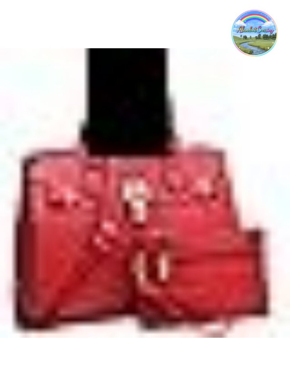 Vegan Leather Satchel Handbag with Matching Clutch and Strap